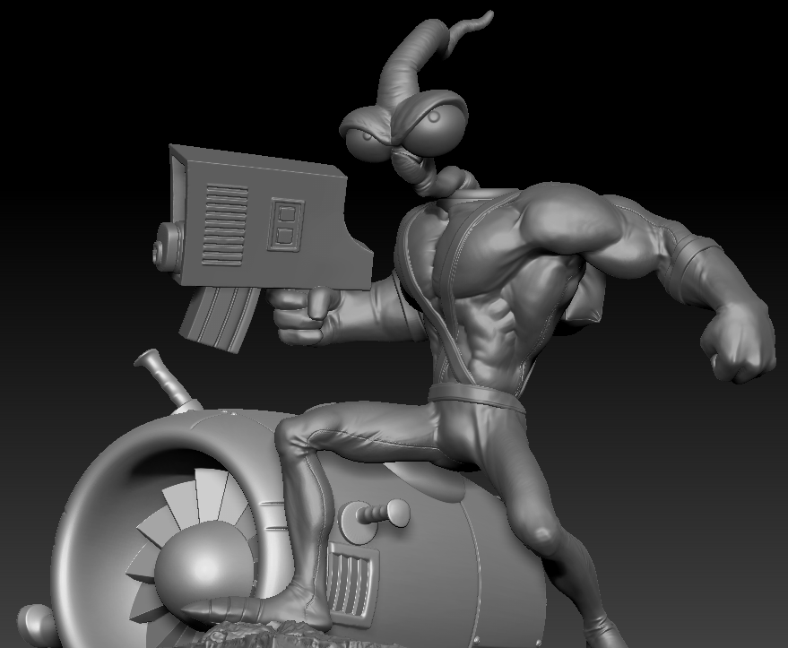 Трехмерная модель персонажа Червяк Джимм