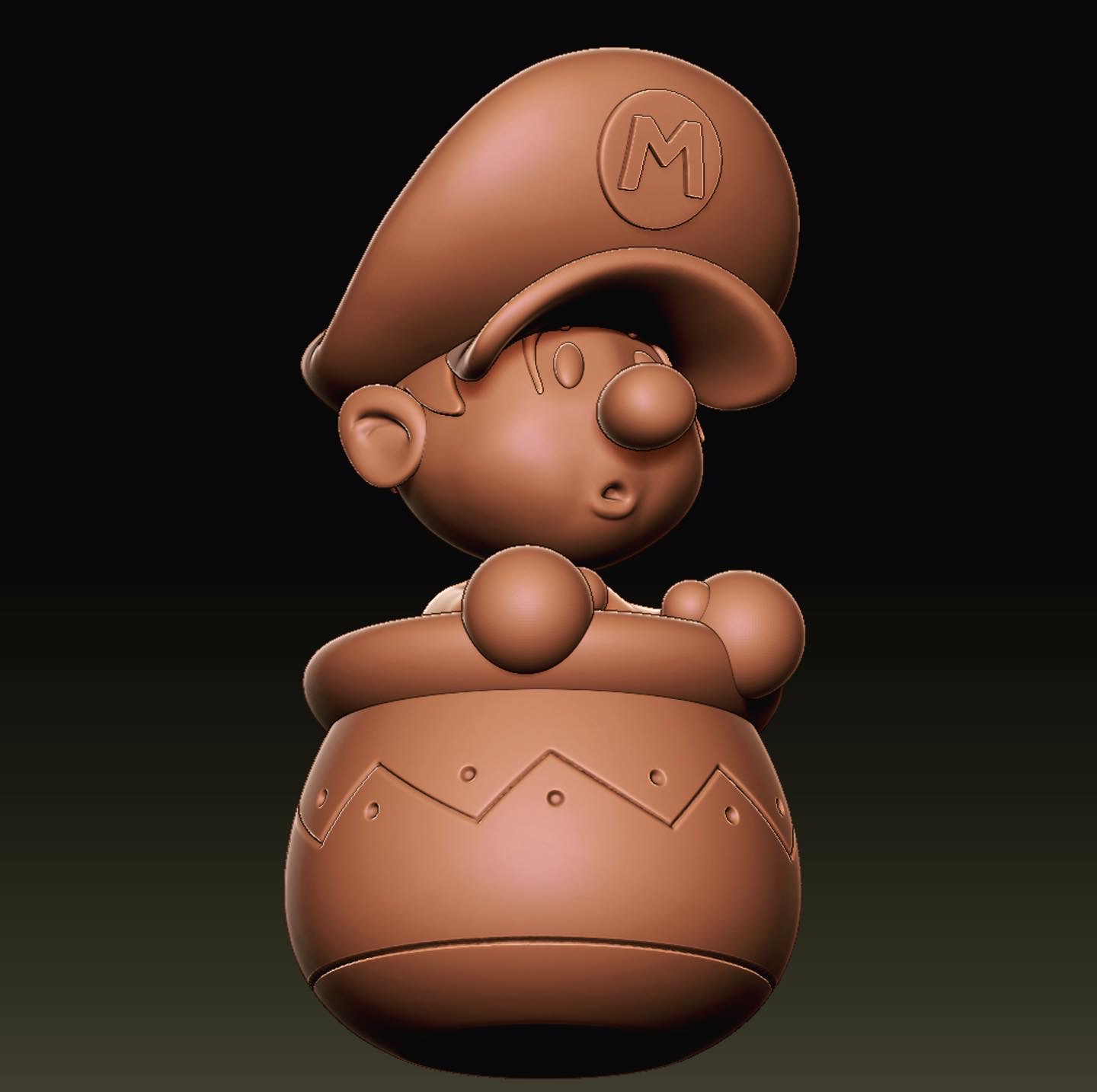 3D-модель: фигурка ребёнок Марио в горшочке